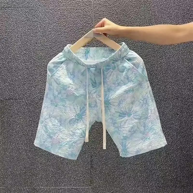Shorts Men's Summer Trendy Flower Printed Fashion Loose Casual Beach Outer Wear Five Pants