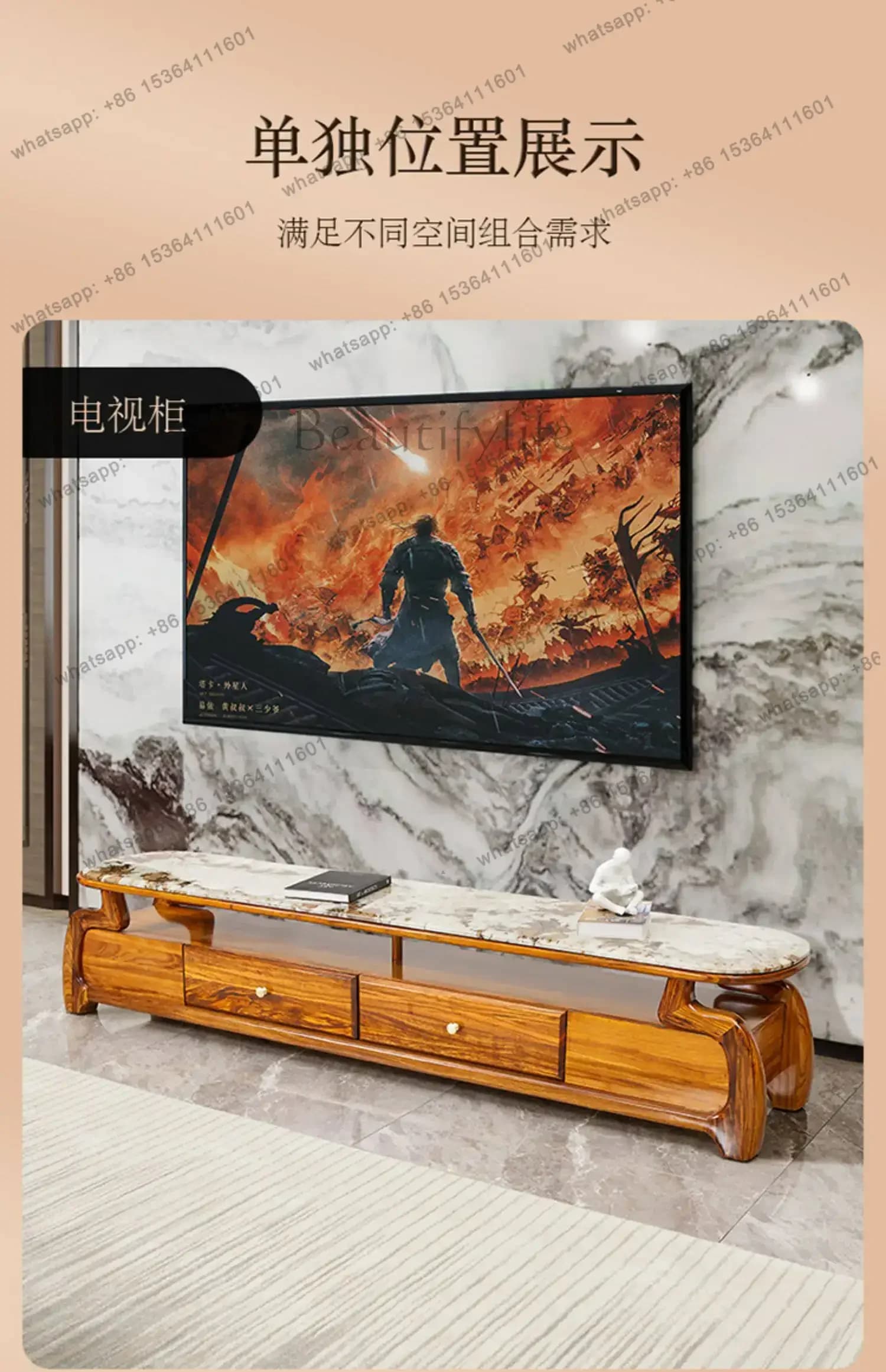 New Chinese high-end villa living room home modern simple light luxury coffee table designer