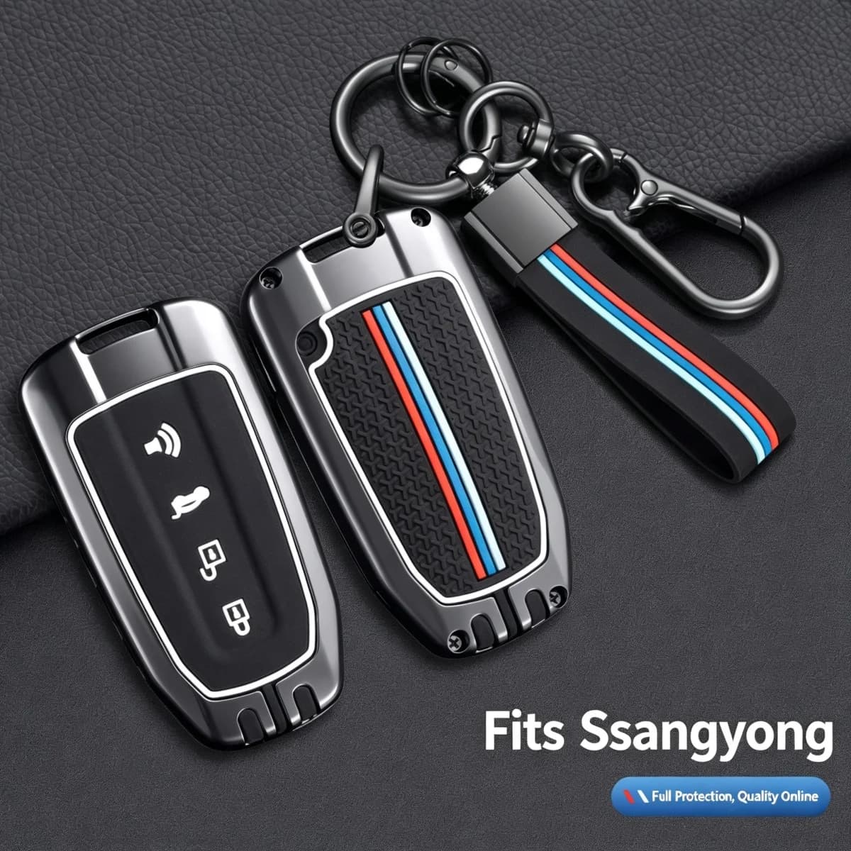 Car Shell Fob Holder Zinc Alloy Smart Key Case Cover For Ssangyong Actyon Kyron Rodius Tivolan Ssangyong Korando C Rexton W