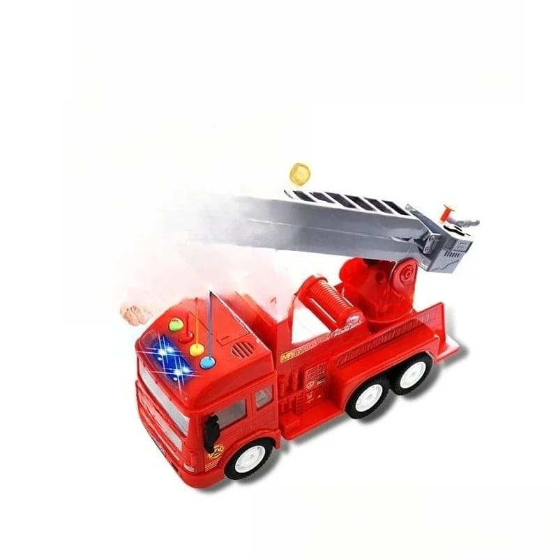 Children will spray water fire truck toy boy's early education puzzle construction vehicle inertia large simulation music