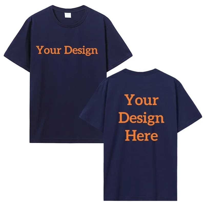 Men's Cotton T-shirt Personalized Your Design Here Custom Text Tshirt Add Your Own Design Fashion Leisure T Shirt Adult Summer