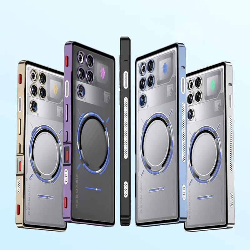 Metal Bumper Case For ZTE RedMagic 11 Pro+ RedMagic11Pro Anti-drop Alloy Frame Mag safe Ring Transparent PC Back Cover