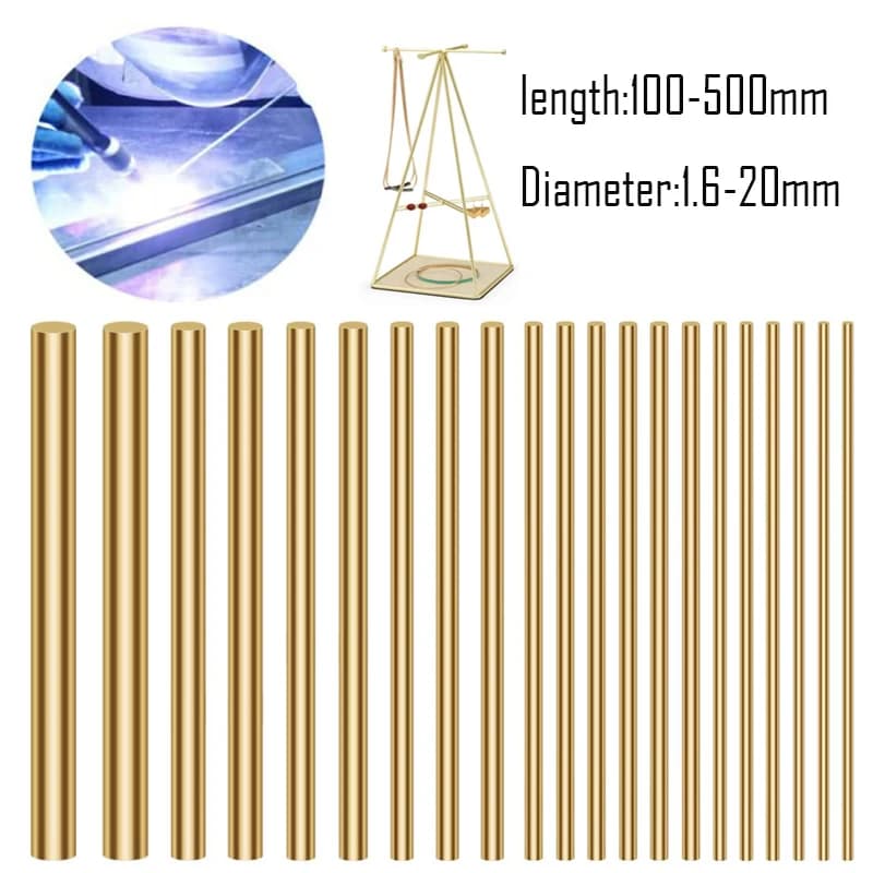 1-10pcs Brass Round Bar Diameter 1.6/2/3/4/5/6/8/10/12/14/16/18/20mm For DIY Knife Handle or Accessories 100-450mm Length