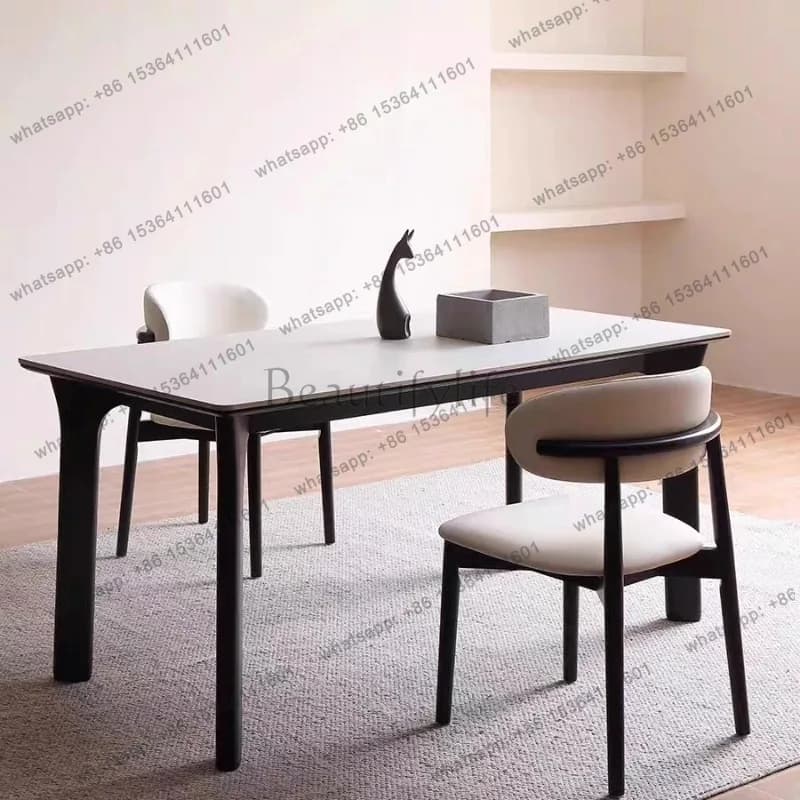 LJY Wood Restaurant Dining Table Kitchen Nordic Modern Luxury Dining Table Designer Mid Century Mesas De Jantar Kitchen Furnitur