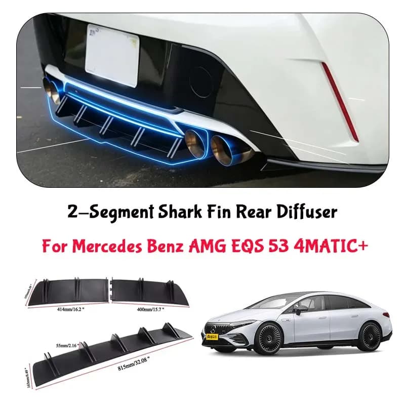 For Mercedes Benz AMG EQS 53 4MATI Shark Fin Rear Diffuser Split Chassis Spoiler Auto Aerodynamic Parts Aerodynamic Modification