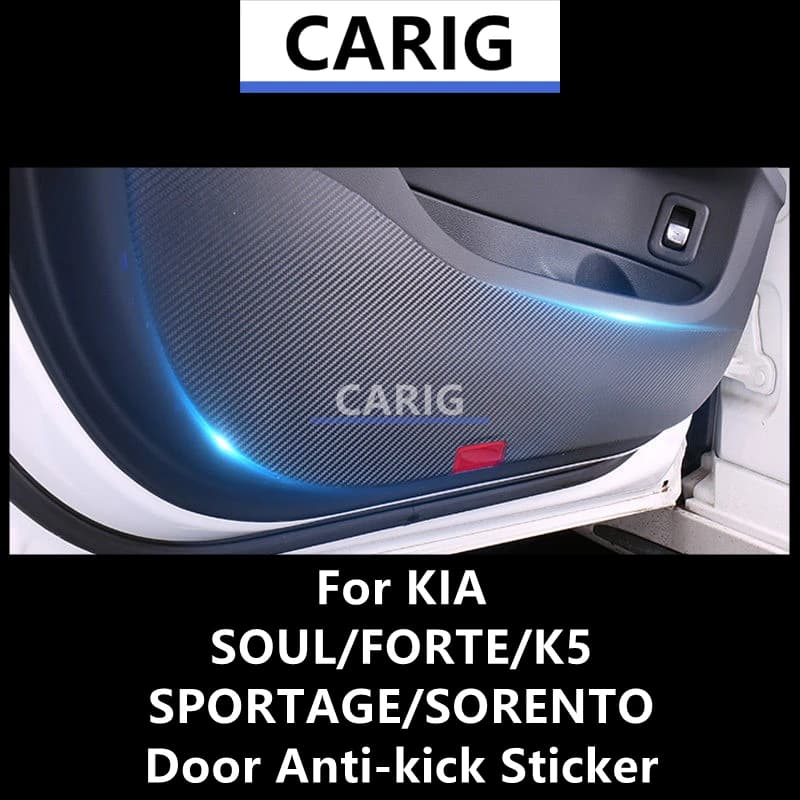 For KIA SOUL/FORTE/K5/SPORTAGE/SORENTO Door Anti-kick Sticker Modified Carbon Fiber Interior Car Film Accessories Modification