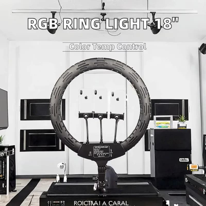 18-Inch  Ring Fill Light for Video Studio Live Stream Broadcast Video Conference-Photographic Lighting For