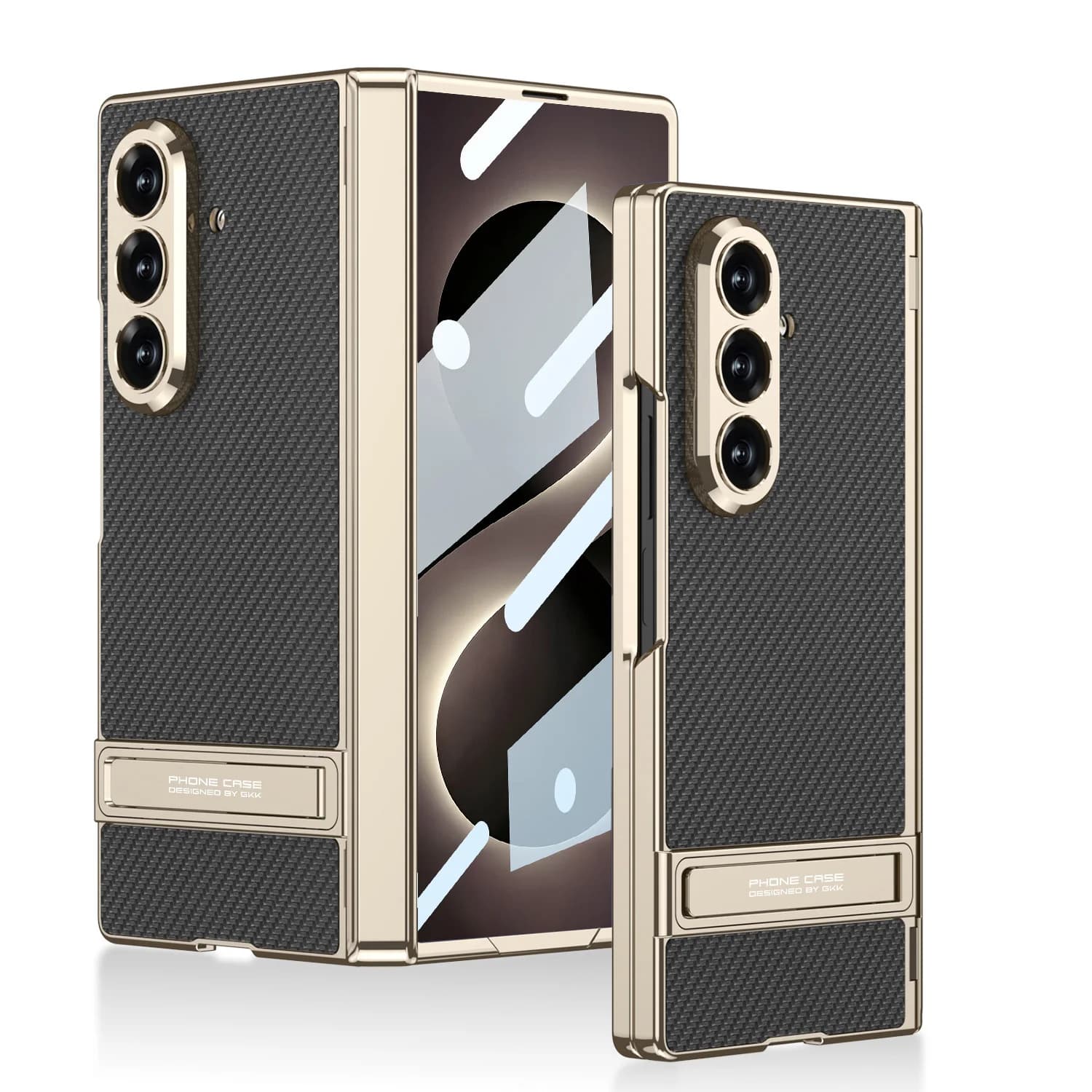 For Samsung Galaxy Z Fold 8 Ultra Case Electroplated Matte Leather Built-in Bracket Magnetic Folding Hinge Tempered Film Cover