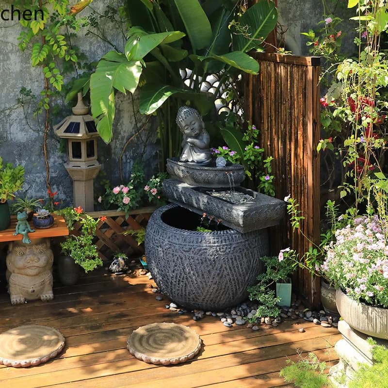 Courtyard Water Flow Ornament Outdoor Fountain Fish Tank Circulating Water Garden Decoration Outdoor Fish Pond Landscaping
