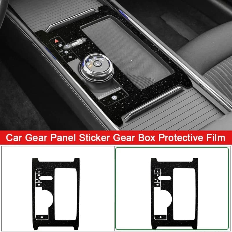 Car Interior Sticker For Ford Taurus Mondeo 2022 2023 Car Gear Panel Sticker Gear Box Protective Film Carbon Black Accessories