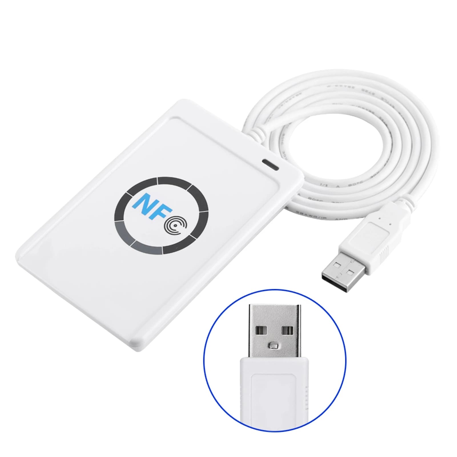 Portable Adapter NFC RFID Reader Writer ACR122U ISO 14443A/B Software in White IC  Contactless Reader Writer