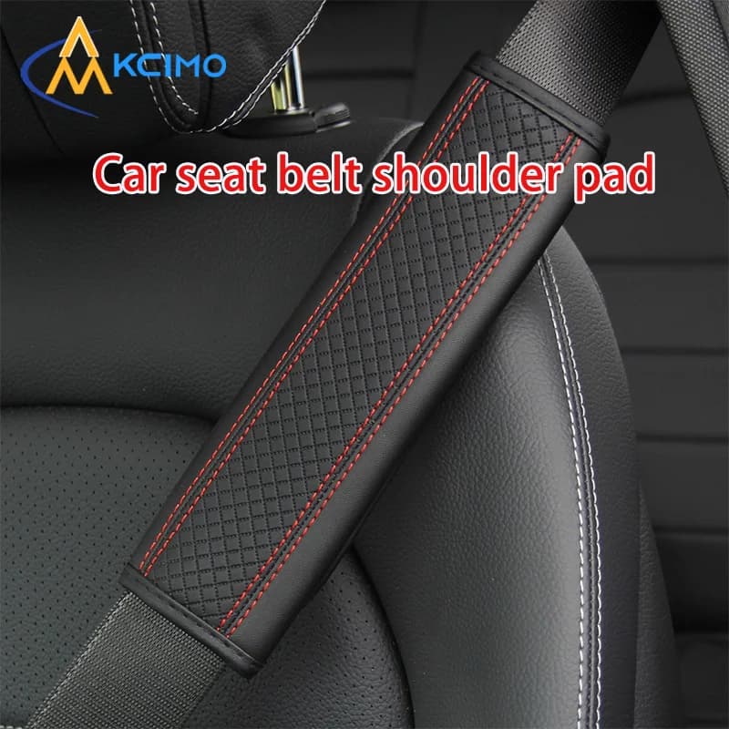 New PU Leather Embossed Car Seat Belt Shoulder Pad – Protective Cover for Safety Belt, Car Interior Accessory