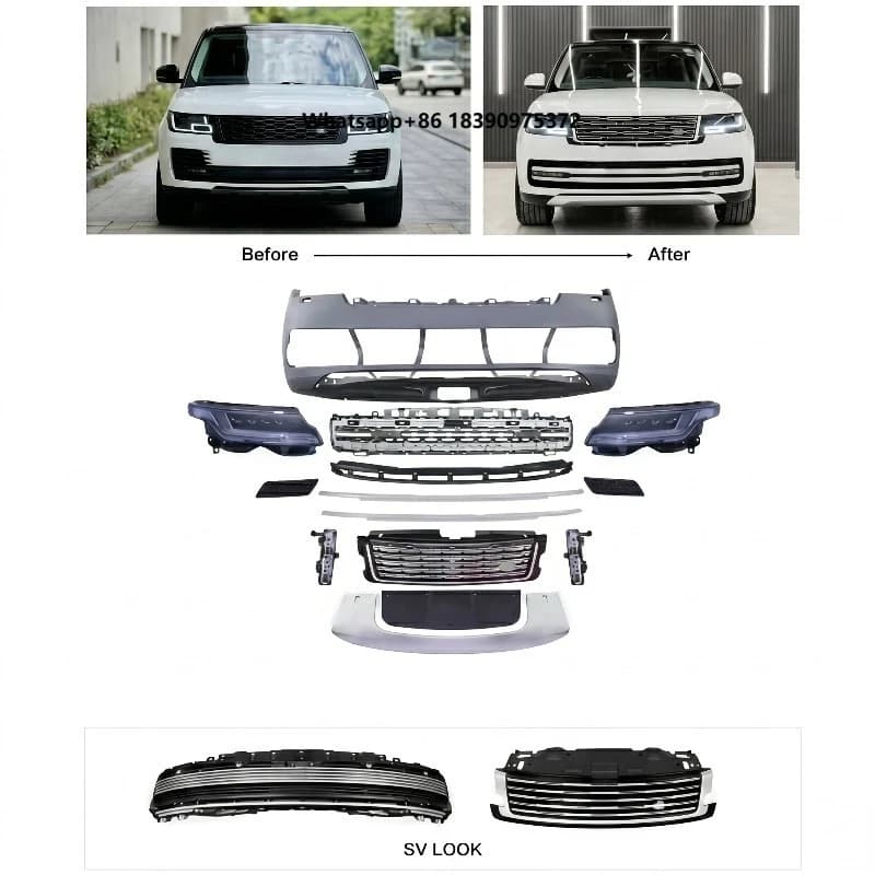 Compatible with  Range Rover Vogue L405 2018-2022 Upgrade to 2023 Style Front Bumper Assembly Grille Body Kit Conversion