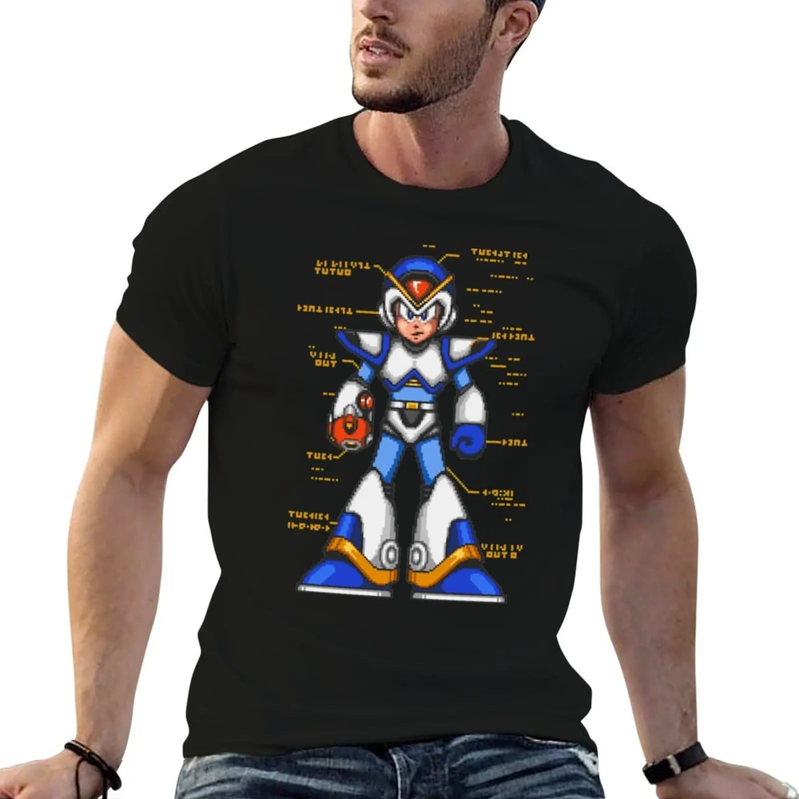 Mega Man X Full Armor Shirt T-Shirt man clothes boys animal print funny t shirts men