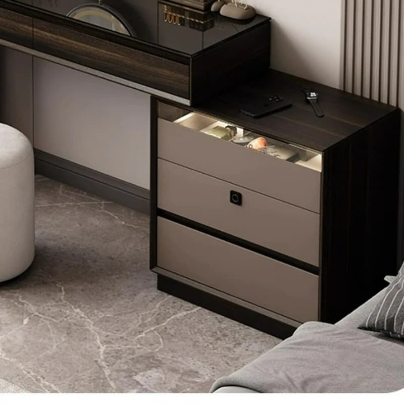 LTT Italian minimalist solid wood bedside table light luxury high-end bedroom storage locker