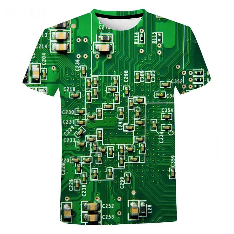 Summer Circuit Board 3D Print T-Shirts