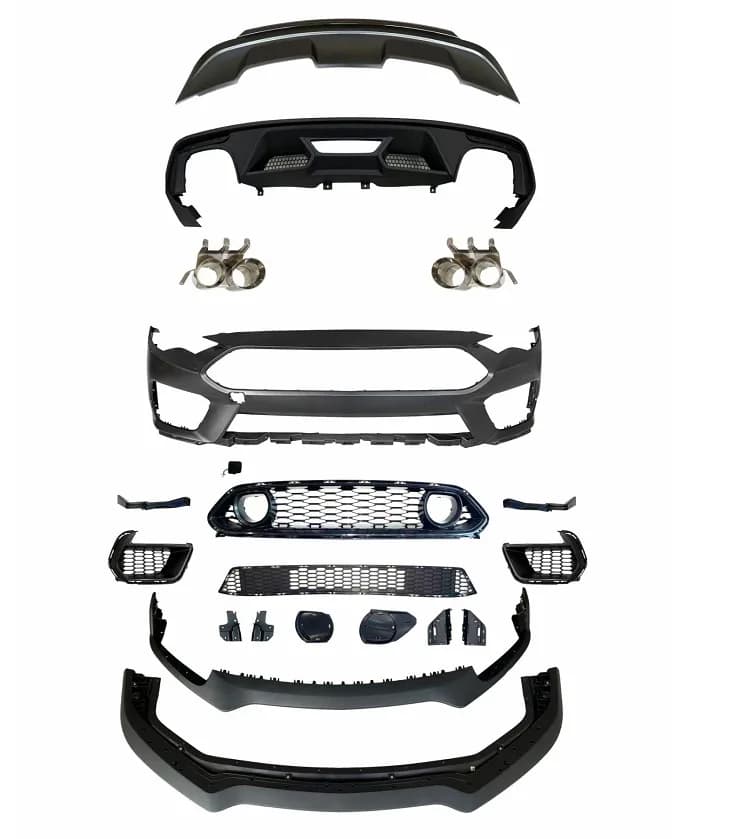 The GT500 Bumper Bumper Is Suitable for  Mustang's Modified Mach-1 Kit with a Mesh Tailpipe