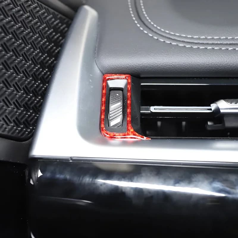 For BMW X1 U10 U11 2023-2024 Car Side Air Outlet Frame Decoration Sticker Soft Carbon Fiber Interior Accessories 3 Pcs