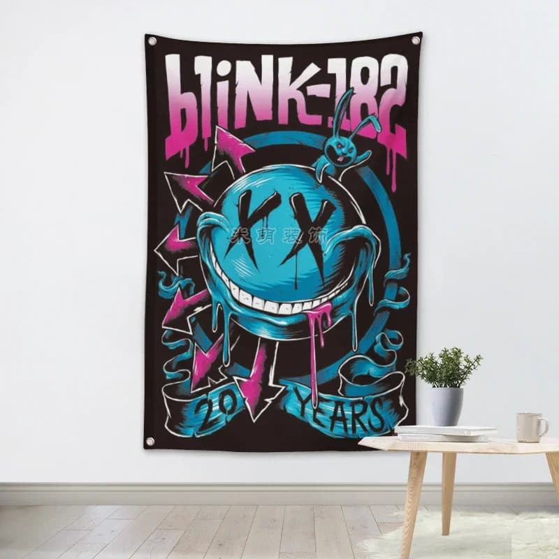 Blink182 Rock Band Poster Hanging Painting Wall Sticker 56X36 Inches Cloth Banner Music Banquet Home Decor