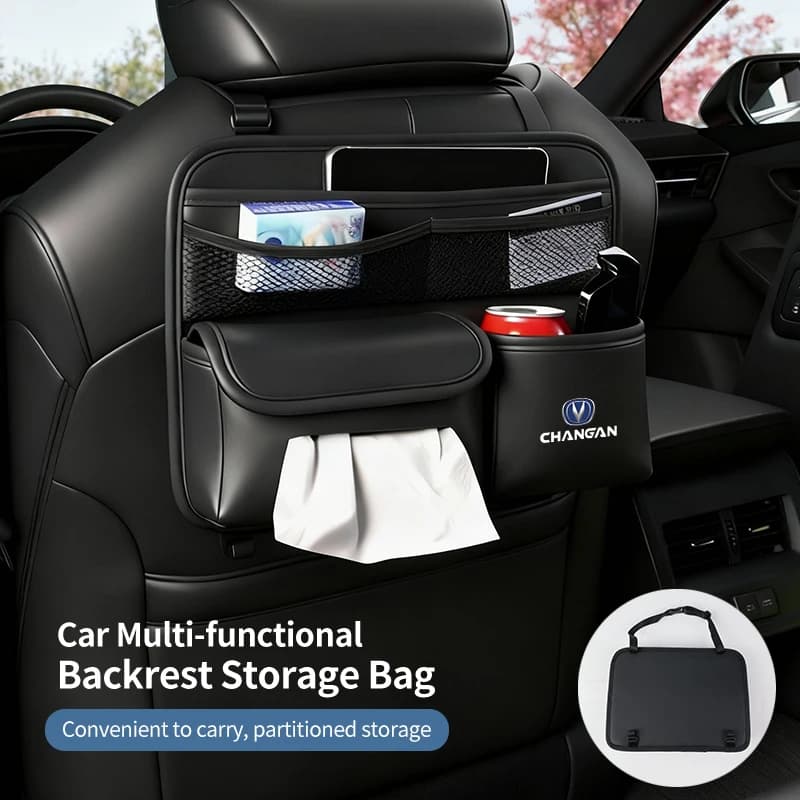 Car Seatback Storage Bag Tissue Box Organizer Drink Holder Accessories For Changan CS75 CS35 CS15 CS95 RAETON