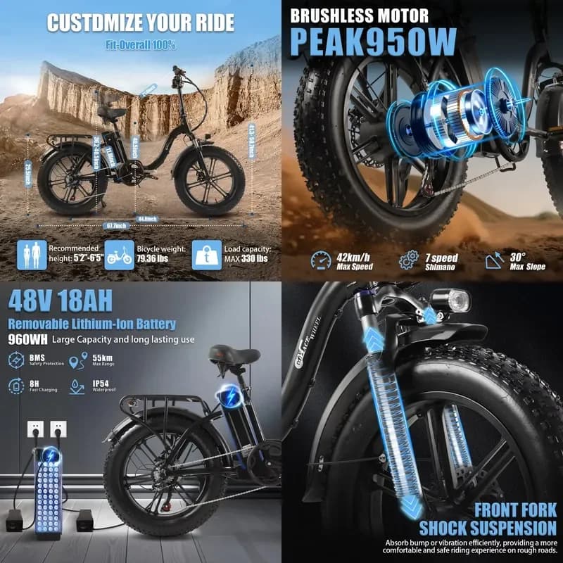 2026 Off-Road Ready Mini 20 Inch Electric Mountain Bike 7 Speed Aluminum Alloy Lithium Battery Hydraulic Disc Brake Oil
