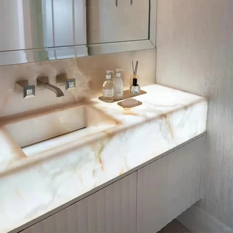 OEM High Quality Translucent White Agate Stone Wall Sheet Book, Suitle Interior Backlighting