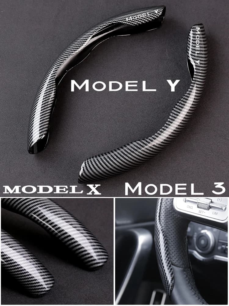 For Tesla Model Y Model 3 Model S Model X Model Y L Zunifer Juniper 3 Highland Car Carbon Fiber Texture Steering Wheel Cover