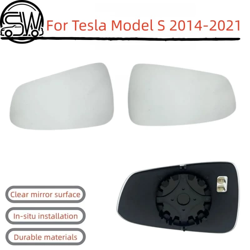 Car Reverse Lens Rearview Mirror Left/Right Side Heated Mirror Glass Rearview Mirror Glass For Tesla Model S 2014-2021.