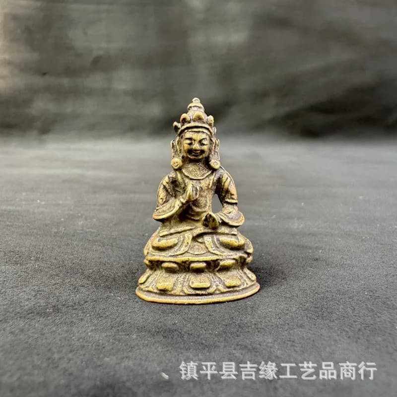 Tibetan-style brass Nepalese figure , indoor tea ceremony craft ornament, mini decorative small Buddha statue