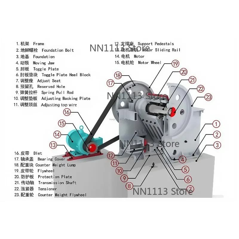 Mining Machinery Manufacturer's New Small Metal Jaw Crusher with Fast Motor Bearing Pump for Efficient Crushing Operations