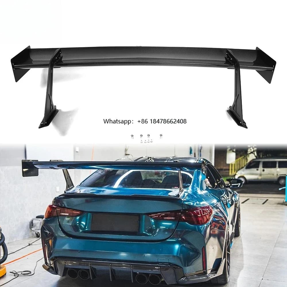 Dry Carbon Fiber UCW Style Swan Neck Wing for  M2 G87 M3 G80 M4 G82 Trunk Lip Splitter Competition Rear Wing Spoiler