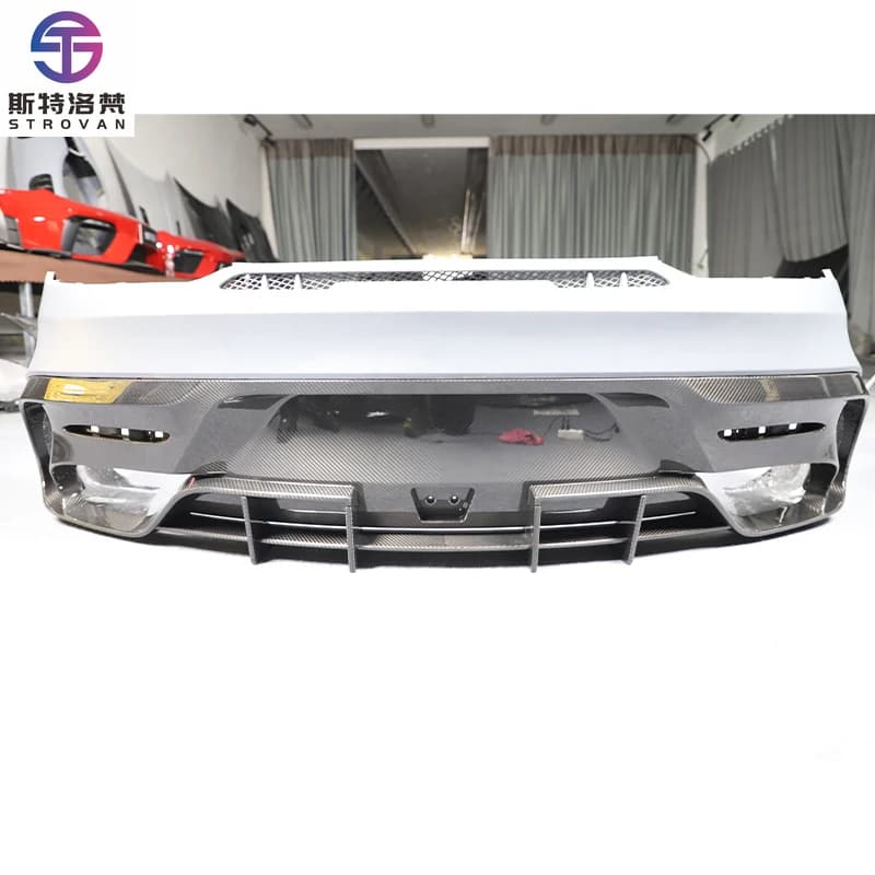 STLF CLRAK Car Upgrade Carbon Fiber Rear Bumper Rear Lip Fog Light New Condition Fit for 2015-2023 GT GTS GTR G Class