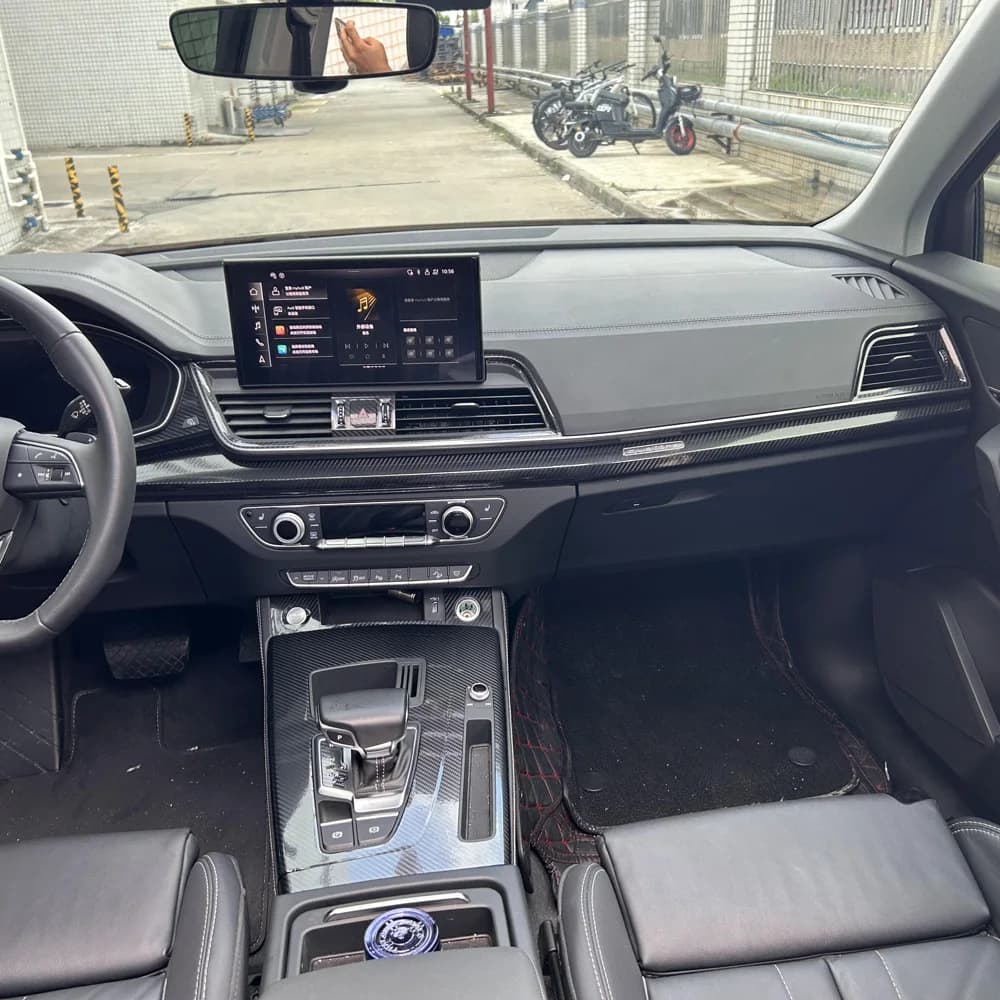 For Audi Q5 80A 2018-2024 InteriorCentralControl Panel Door Handle Carbon Fiber Sticker Decals Car styling Accessorie