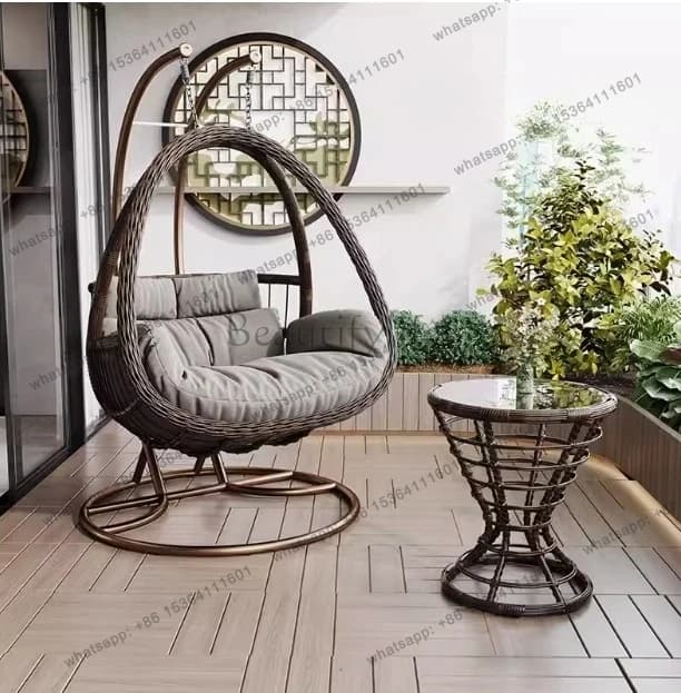 1*Glider Balcony Home Rocking Indoor Swing  Bird Nest Recliner Cradle Hammock Bedroom Girl Hanging Basket Rattan Chair