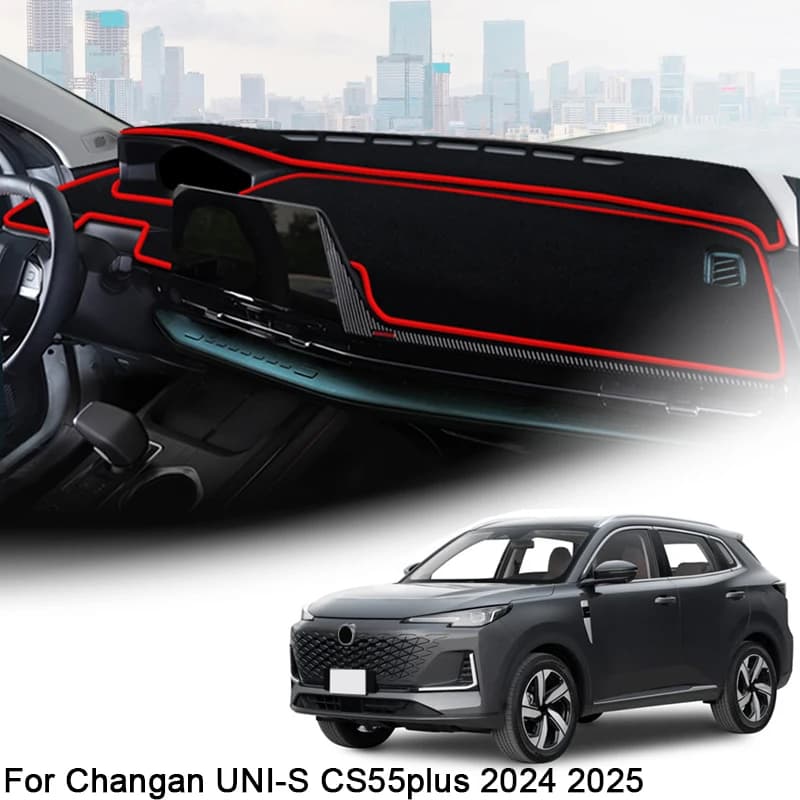 For Changan UNI-S CS55plus 2024 2025 2026 Car Dashboard Protective Mat Shade Cushion Pad Rose Carpet Mat Cover Auto Accessories