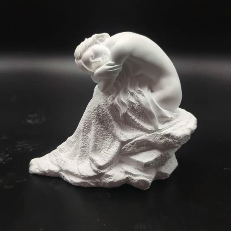 xx-Retro Gypsum Girl Figure Sculpture Decoration Art Home Livingroom Study Statue Accessories Office Figurines Desk Ornaments