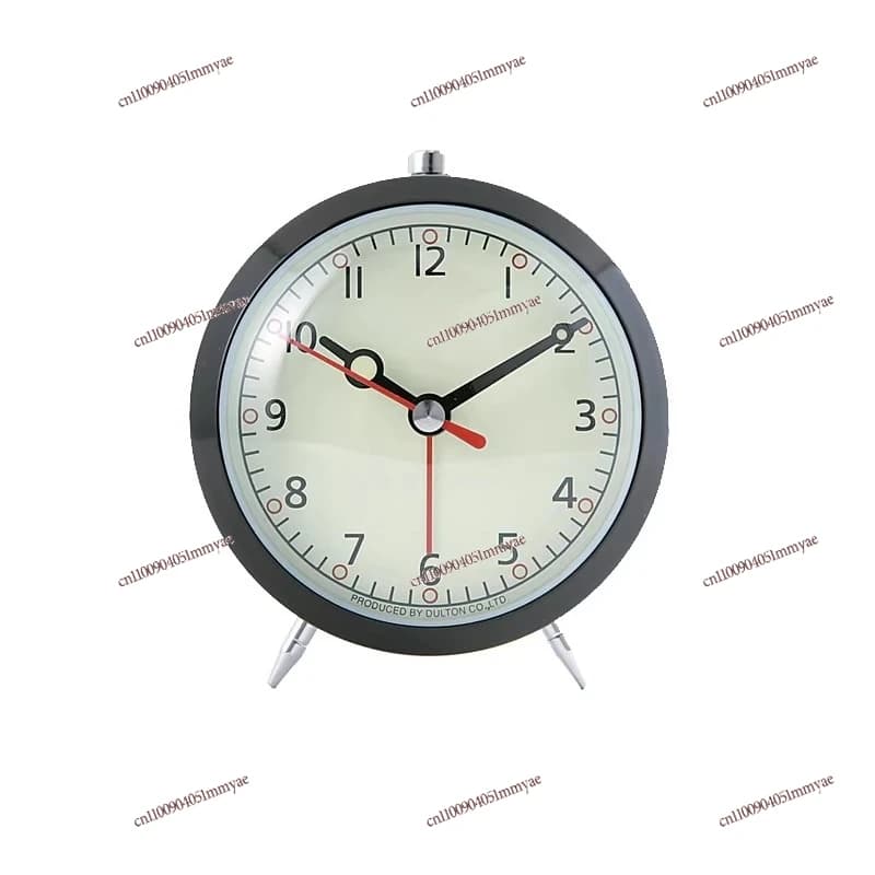 Quiet retro metal small alarm clock, quartz movement clock