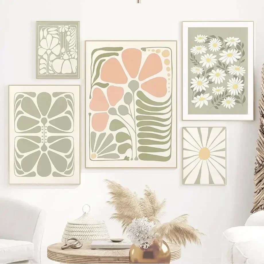 Boho Minimalist Abstract Wall Art Canvas Painting Nordic Home Print Pictures for Living Room Affiche Decoration Murale Poster