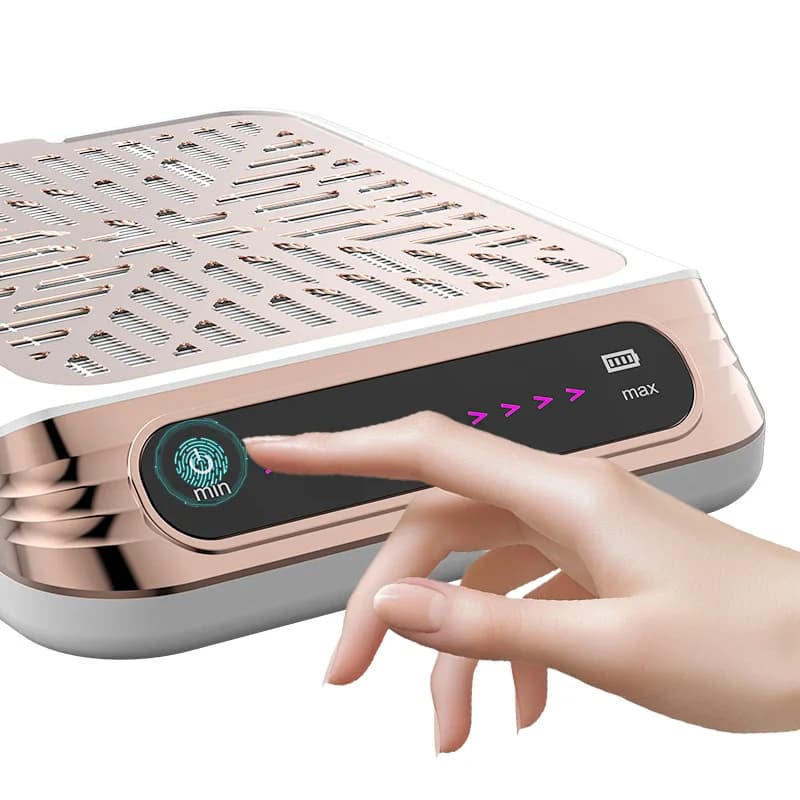 High - Performance Rechargeable Nail Dust Collector. Touch Screen, Magnetic Stainless Cover, Removable Filter for Salon/Home Use