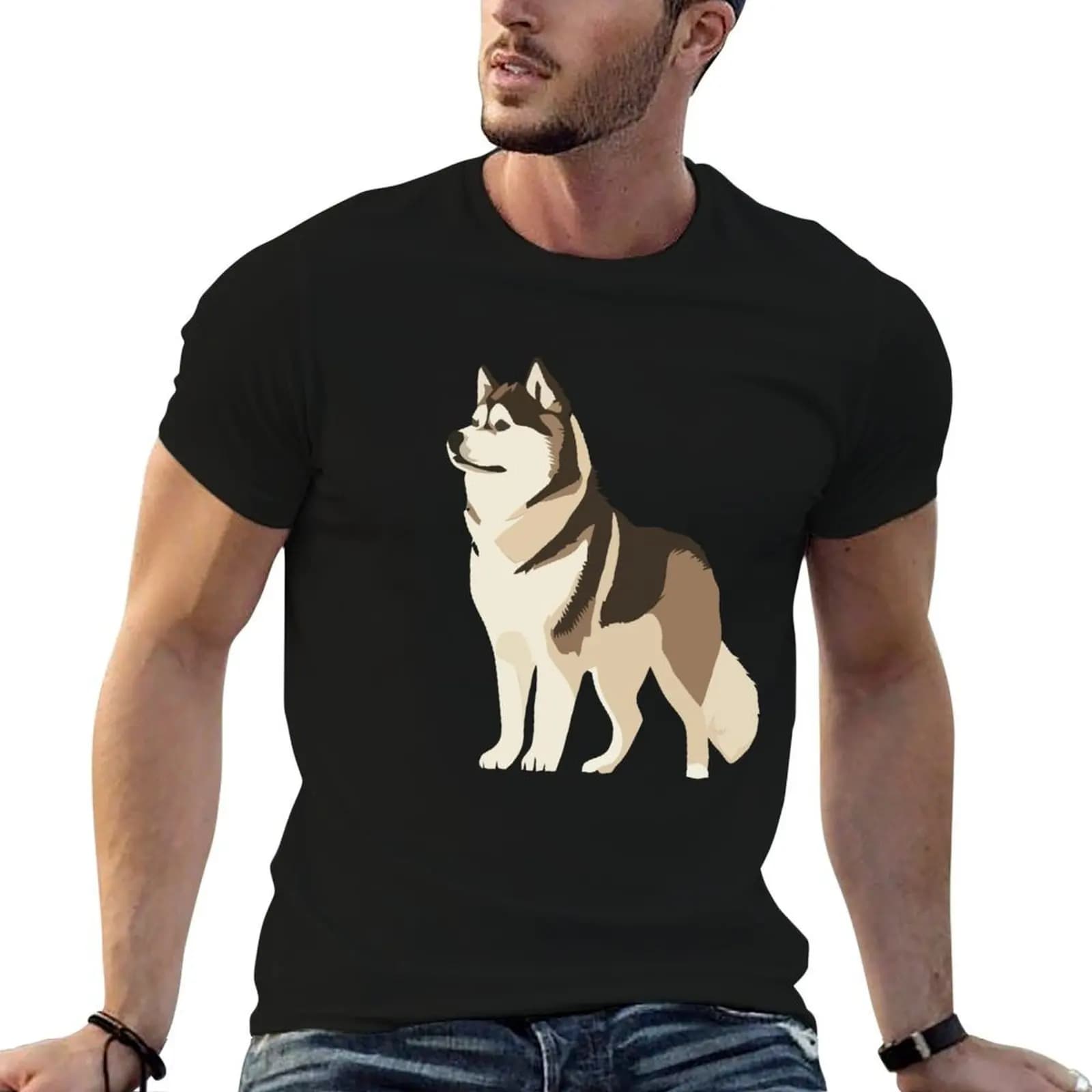 Alaskan Malamute T-Shirt cotton man t-shirts croswit shirt man clothes for men