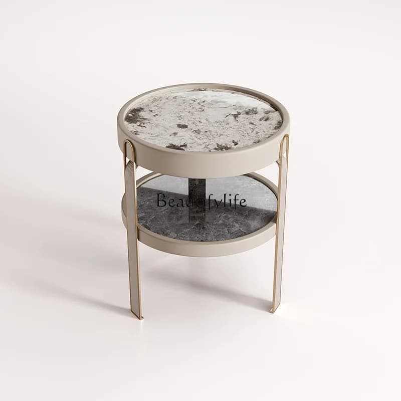 13Italian minimalist coffee table living room home light luxury double small round table