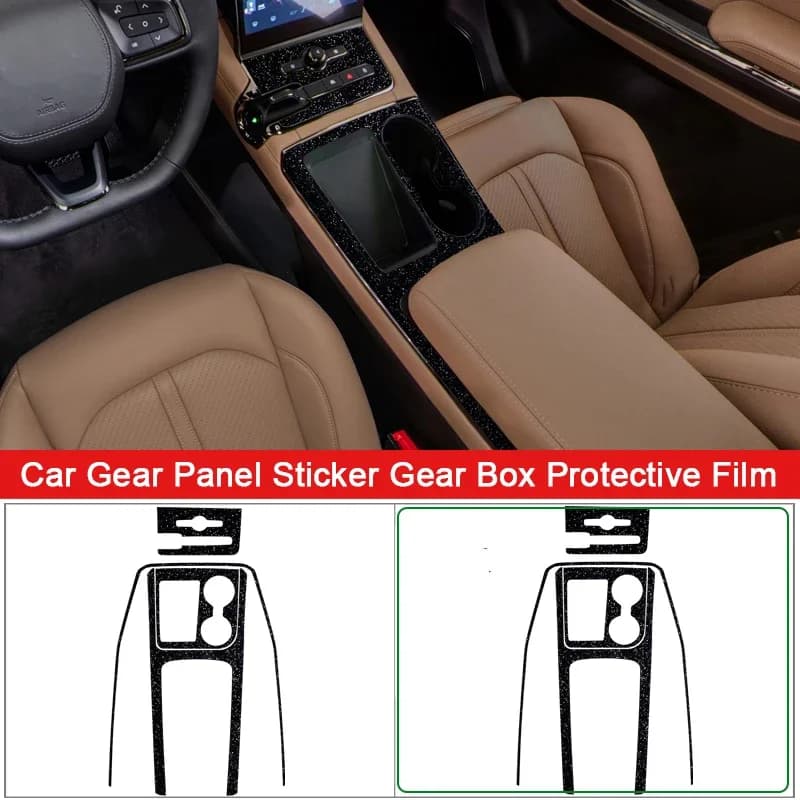 Car Interior Sticker For NIO ES6 2021 2022 2023 Car Gear Panel Sticker Gear Box Protective Film Carbon Black Auto Accessories