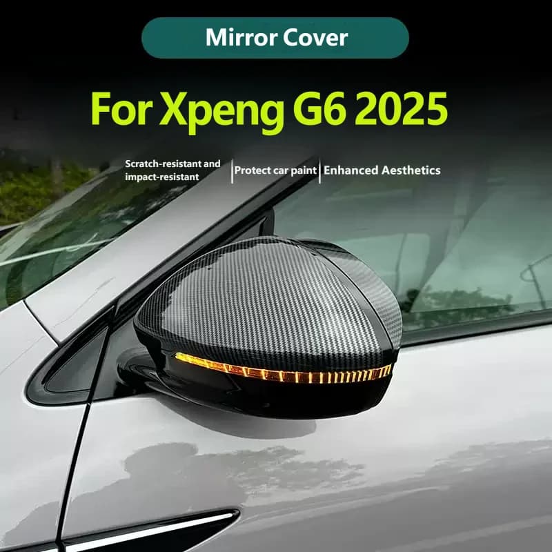 For Xpeng G6 2025 4Pcs Car Rearview Mirror Cover Trim Carbon Fiber Pattern High Quality Replacement Accessories