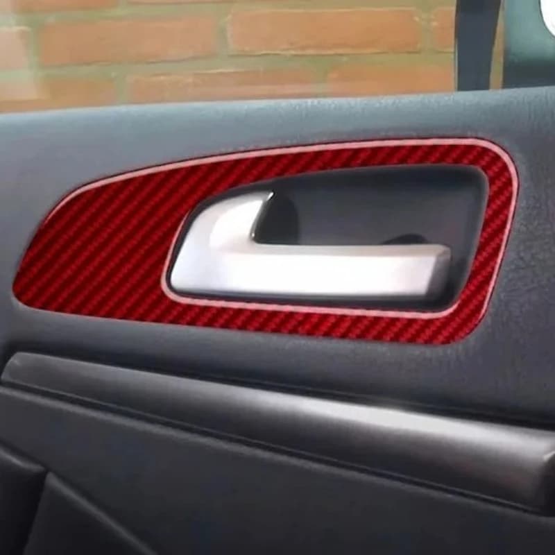 For 2005-2010 Alfa Romeo Brera Spider Soft Carbon Fiber Car Door Handle Panel Cover Trim Stickers Interior Car Accessories