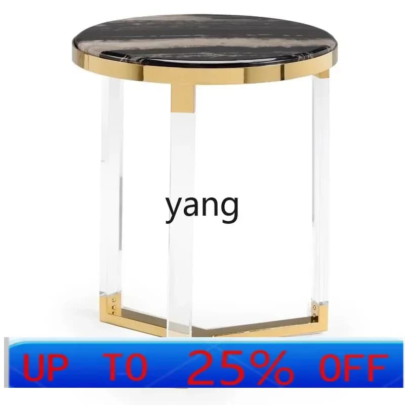 LH light luxury gold edge few round marble corner few simple modern Nordic acrylic round few