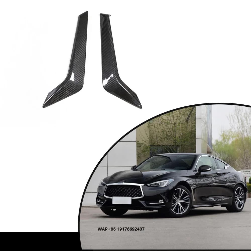 Dry Carbon Fiber Car Side Fender Air Vent Cover Trim forInfiniti Q60 Q60S 2-Door 2017-2021