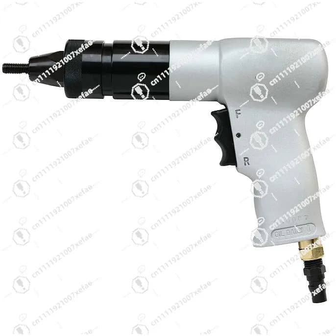 Pneumatic setting rivet nut tool with quick-change 1/4"& 5/16" mandrel forward and reverse action
