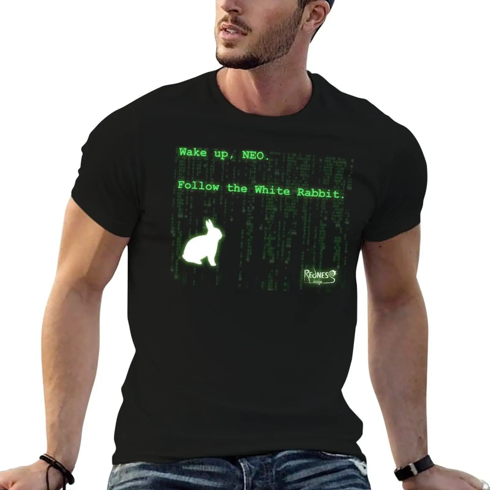Wake up, Neo, Follow the White Rabbit T-Shirt essential t shirt vintage designer t shirt men