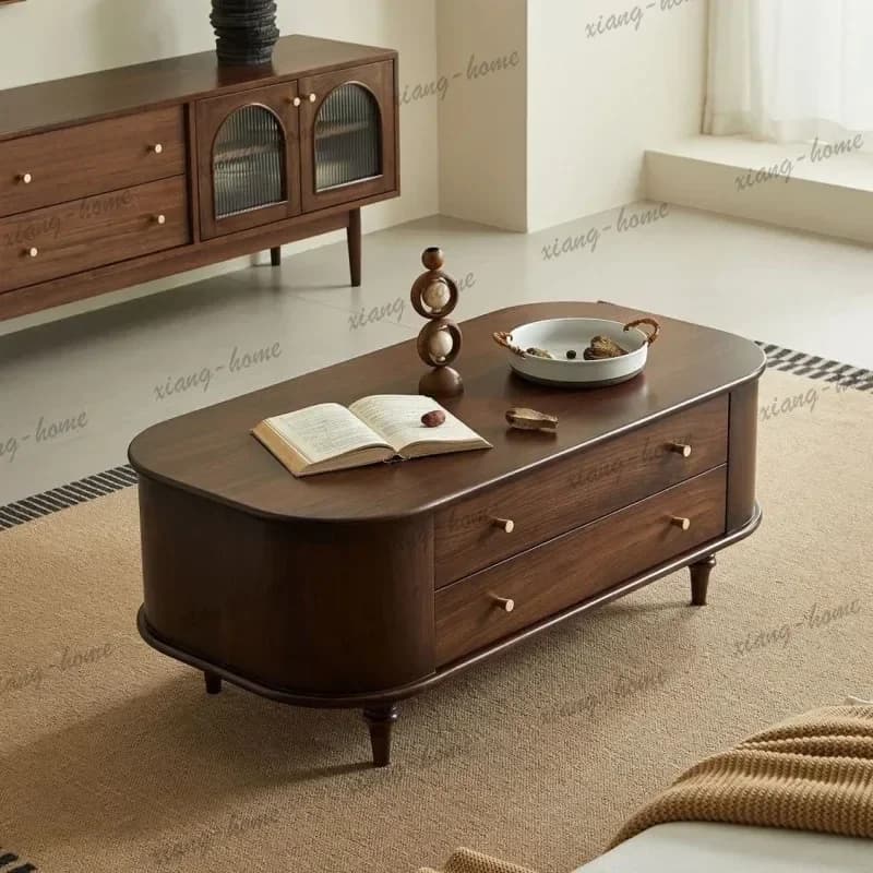 LJY American Style Retro Coffee Tables Minimalist Modern Living Room Hotel Coffee Tables Balcony Home Furniture Salontafel Ls40c