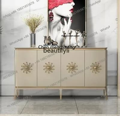 B178 Meal side locker American light luxury door cabinet champagne living room home decoration cabinet2936